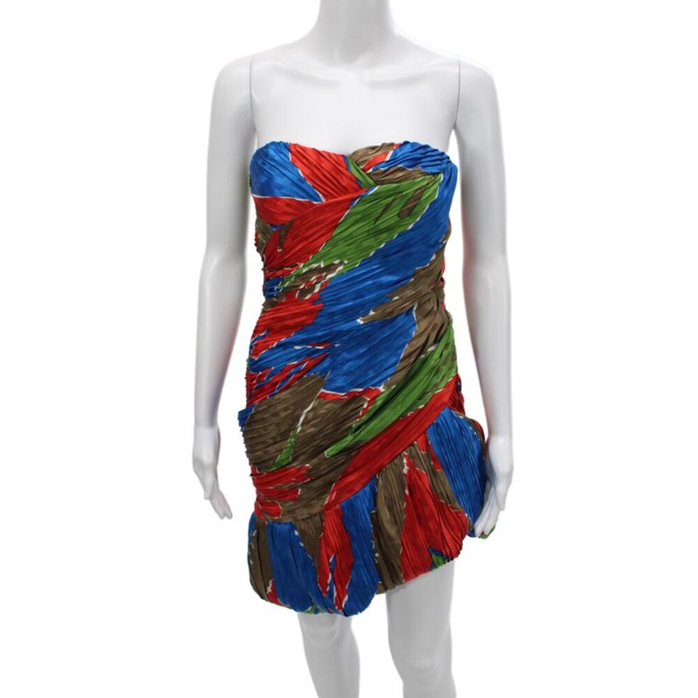 Tory Burch Women Sleeveless Blue Silk Bodycon Mini Dress Size 0